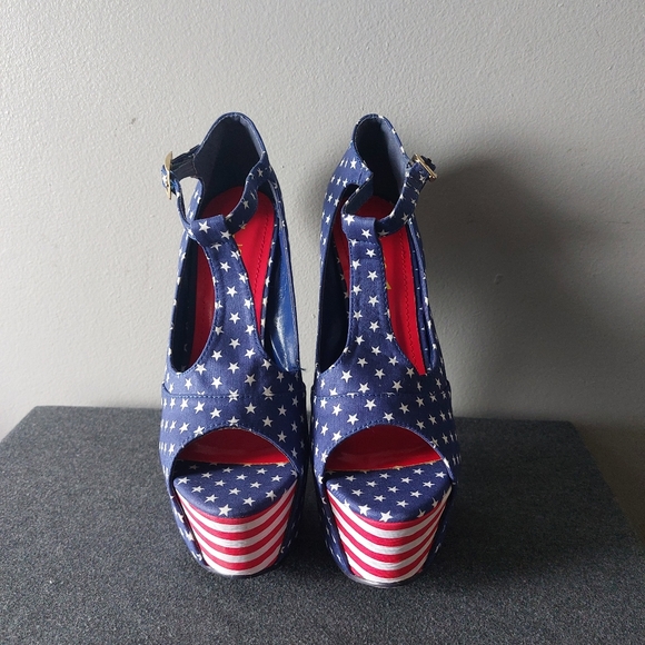 Alba American Flag Stiletto heels Size 6.5 - Picture 4 of 9